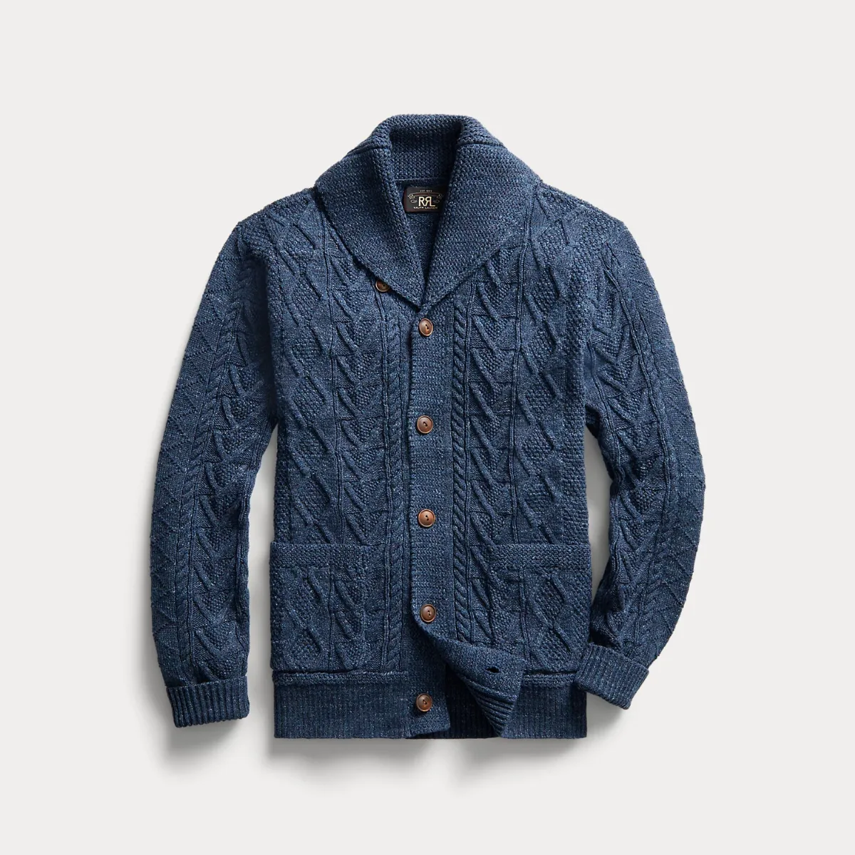 Aran-Knit Cotton Cardigan