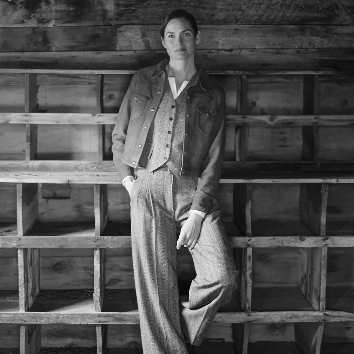 Wool-Cotton Herringbone Pant by Ralph Lauren
