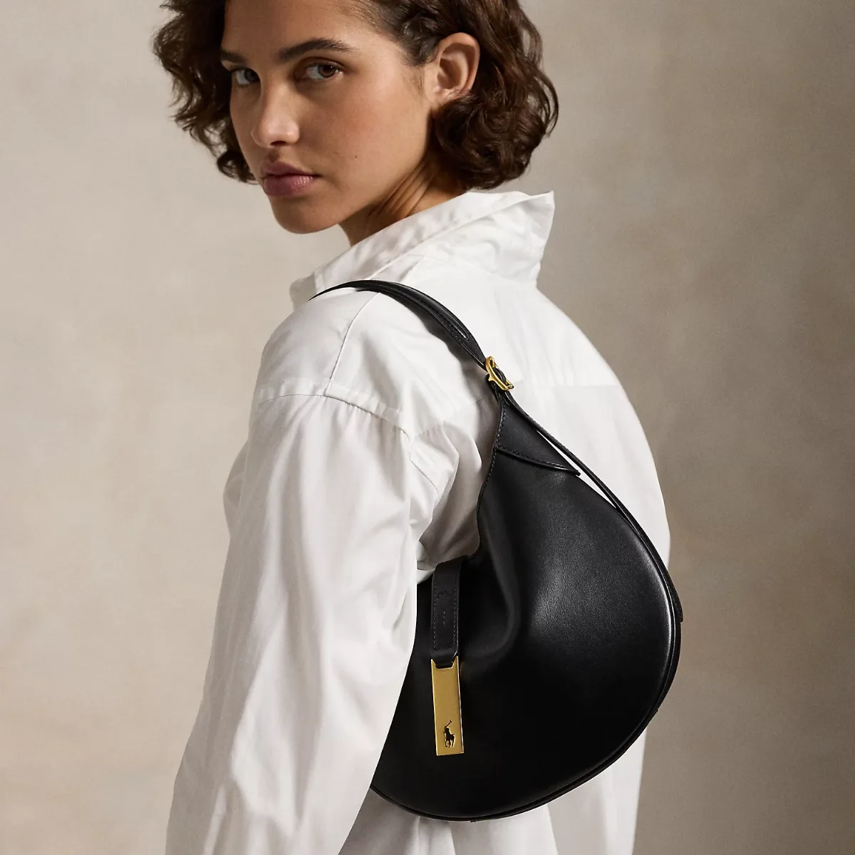 Polo ID Leather Small Shoulder Bag by Ralph Lauren