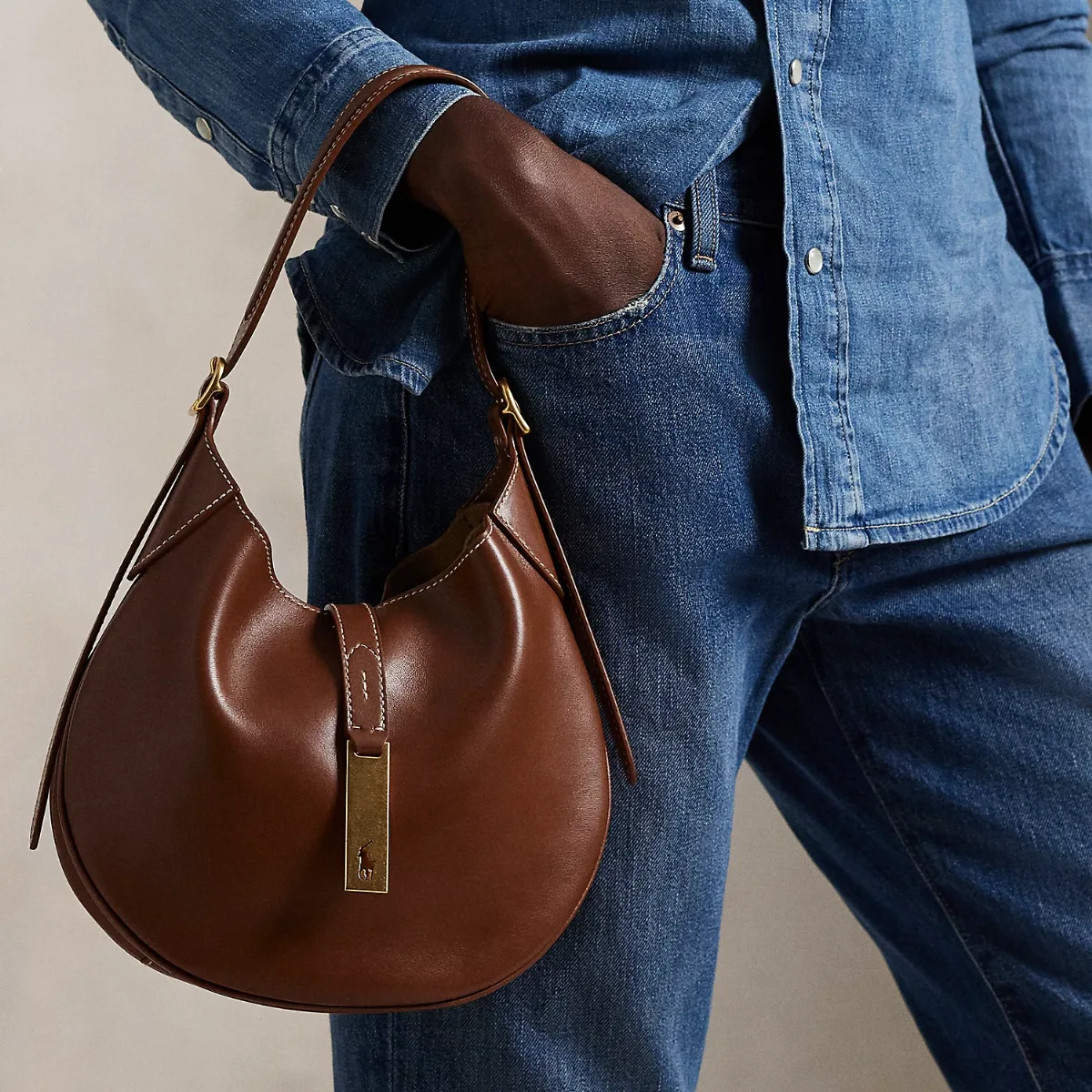 Polo ID Leather Small Shoulder Bag