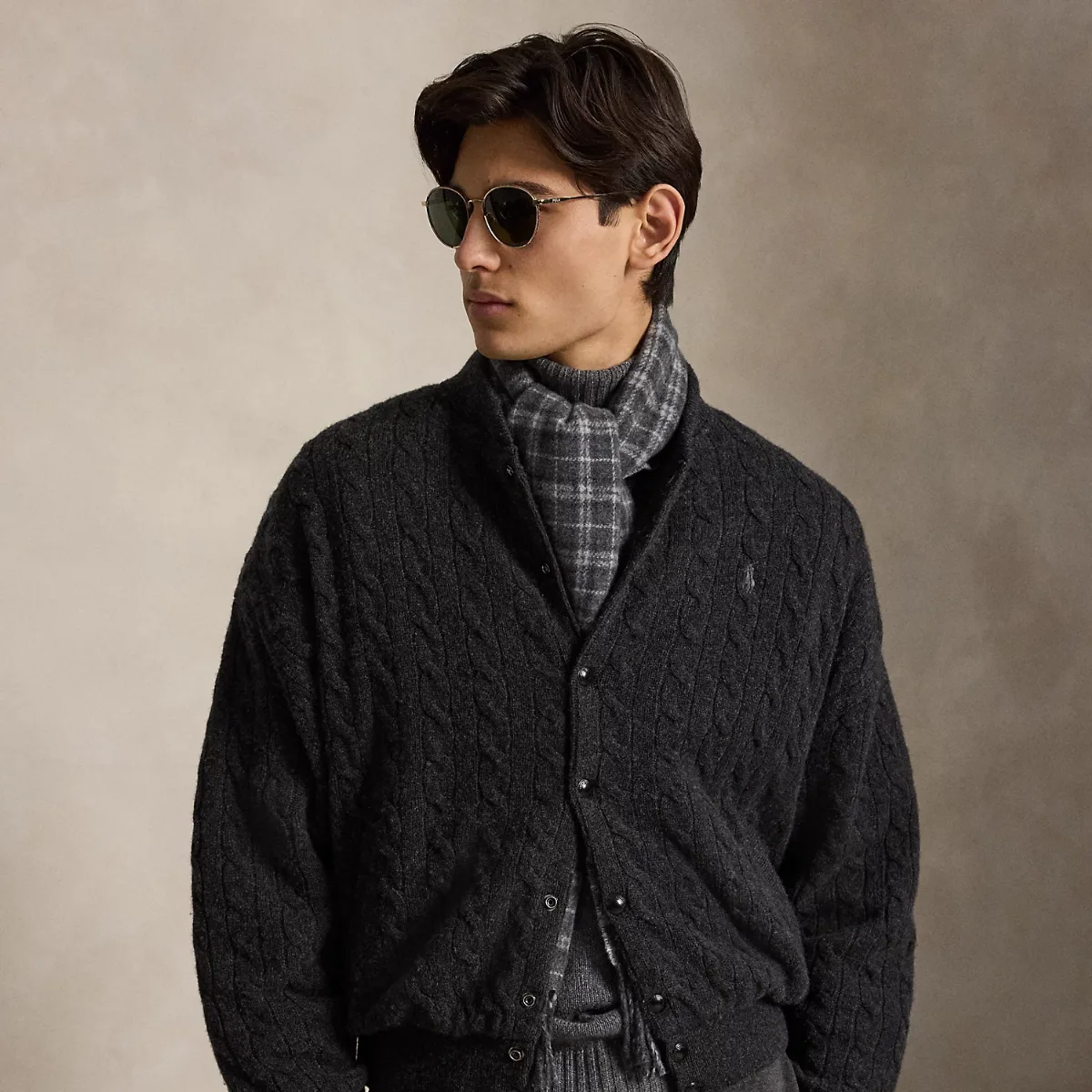 Relaxed Fit Cable-Knit Sweater Jacket by Ralph Lauren
