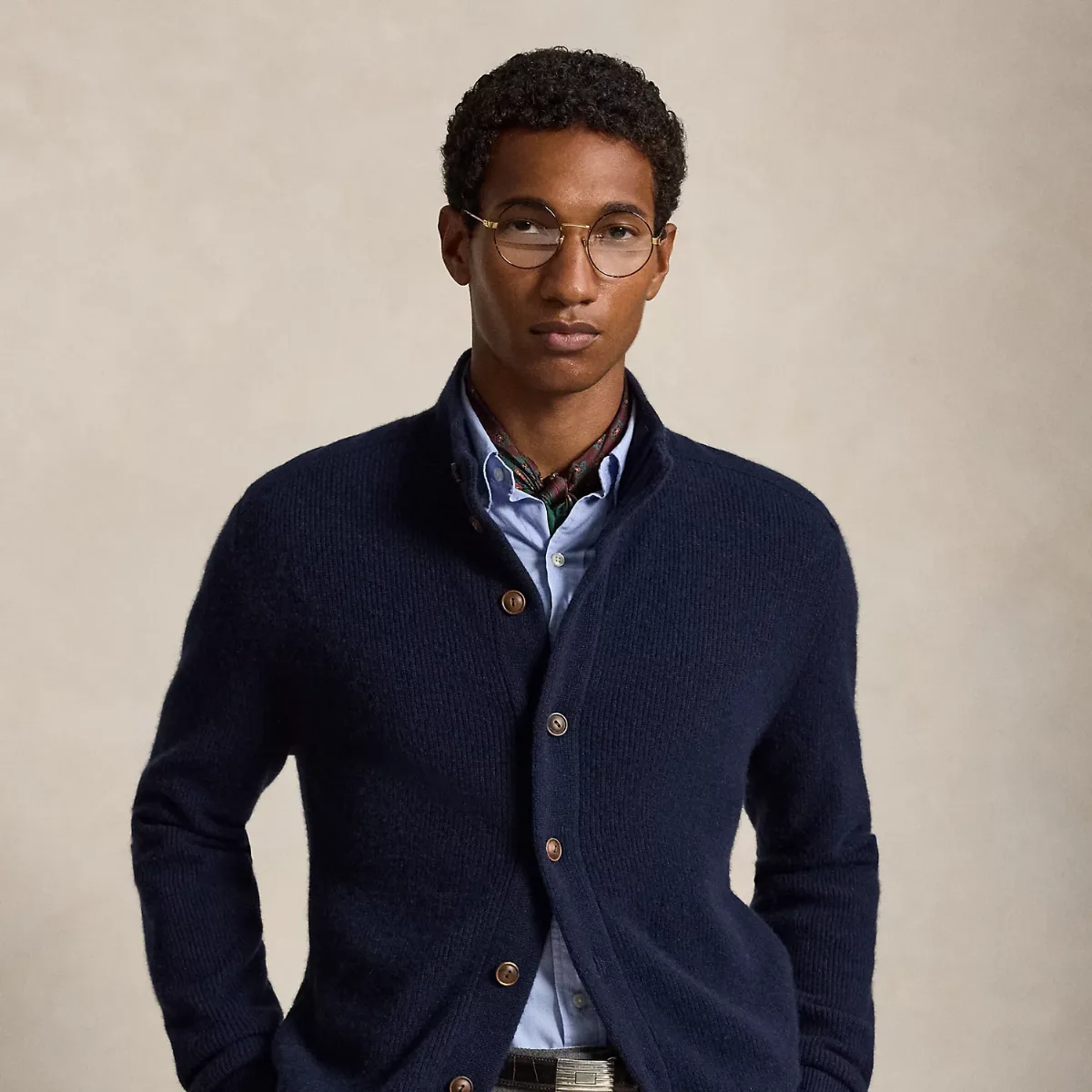 Cashmere Mockneck Cardigan by Ralph Lauren