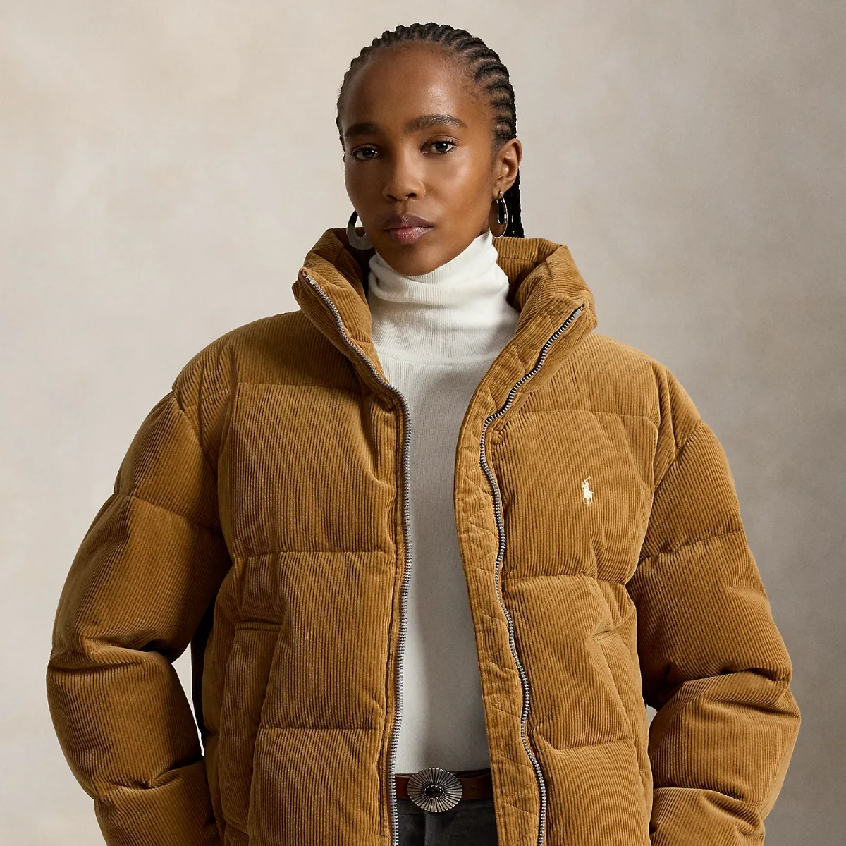 Corduroy Down Puffer Jacket by Ralph Lauren