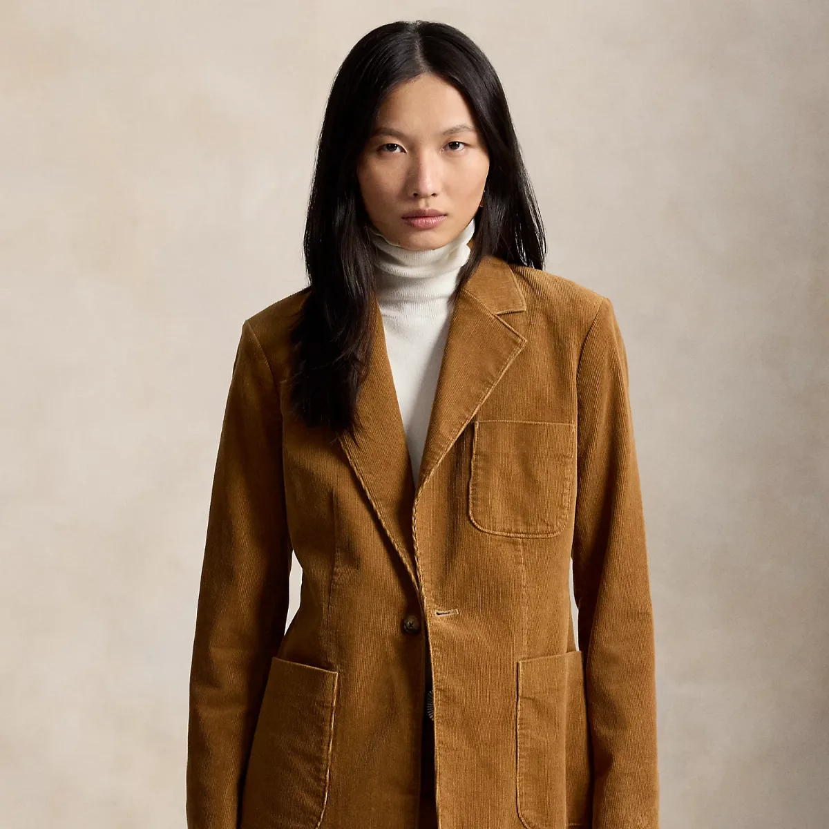 Single-Breasted Corduroy Blazer