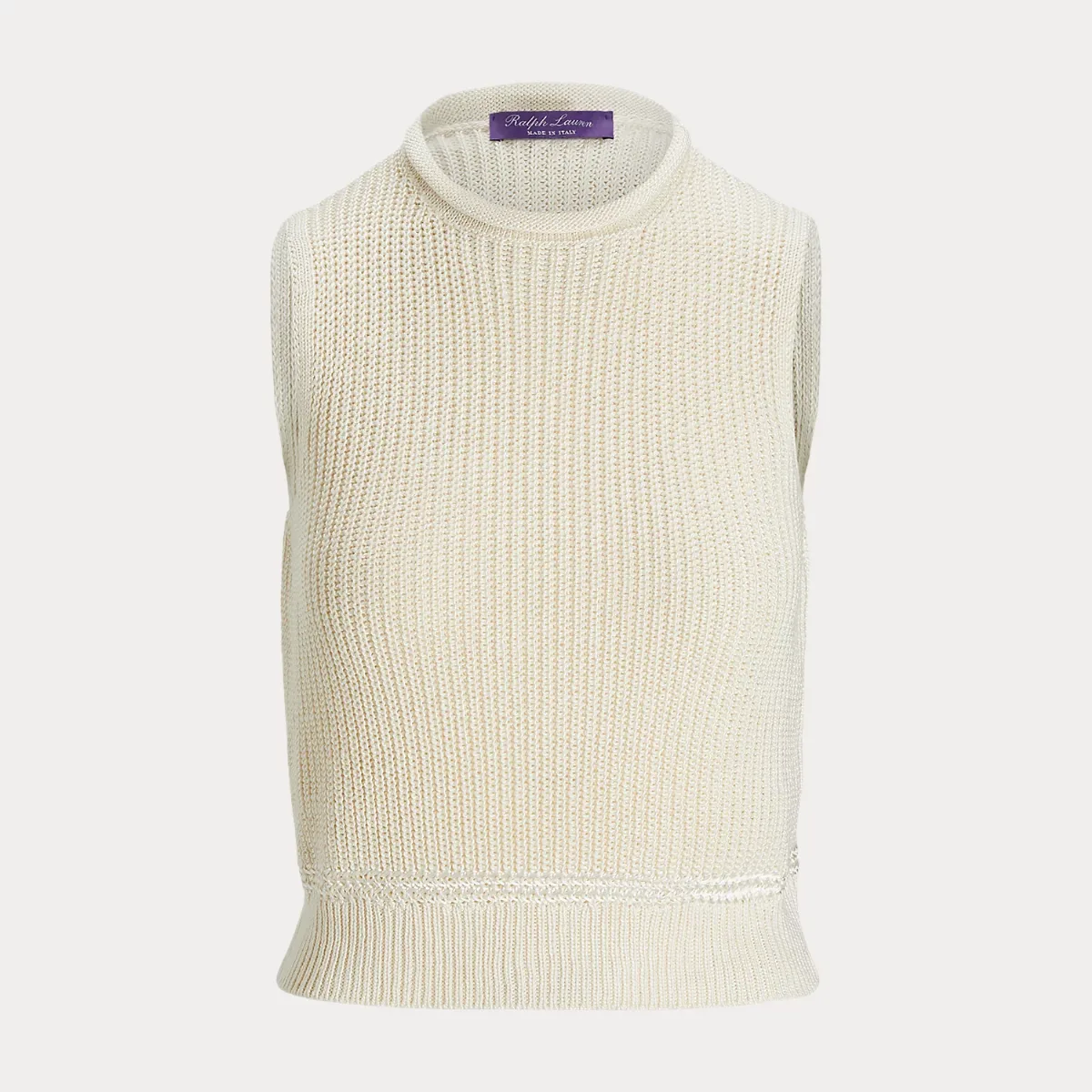 Silk Jersey Sleeveless Rollneck Sweater by Ralph Lauren