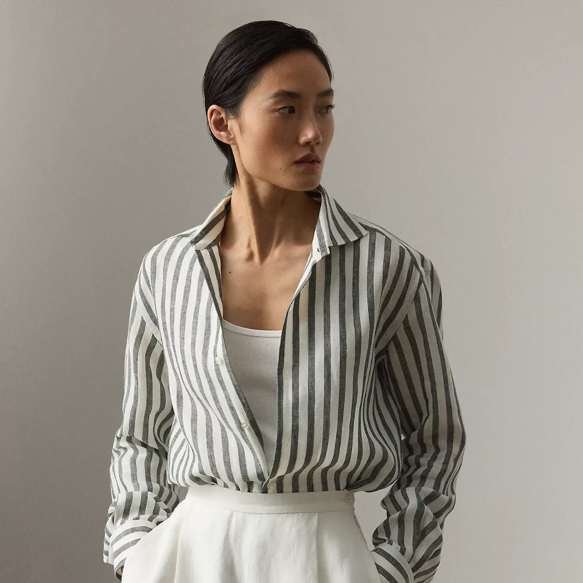 Capri Relaxed Fit Striped Linen Shirt
