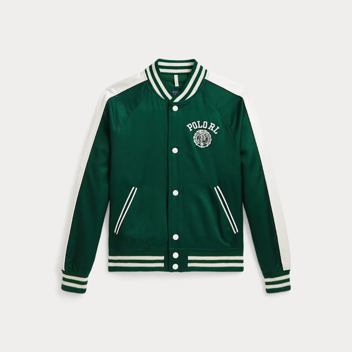 Logo Satin Baseball Jacket by Ralph Lauren