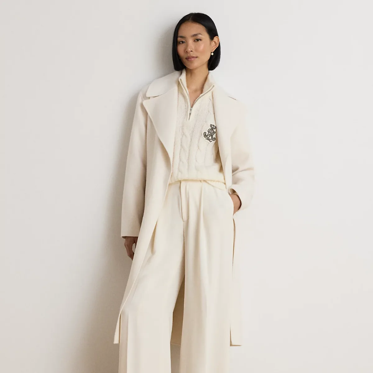 Double-Faced Wool-Blend Wrap Coat by Ralph Lauren