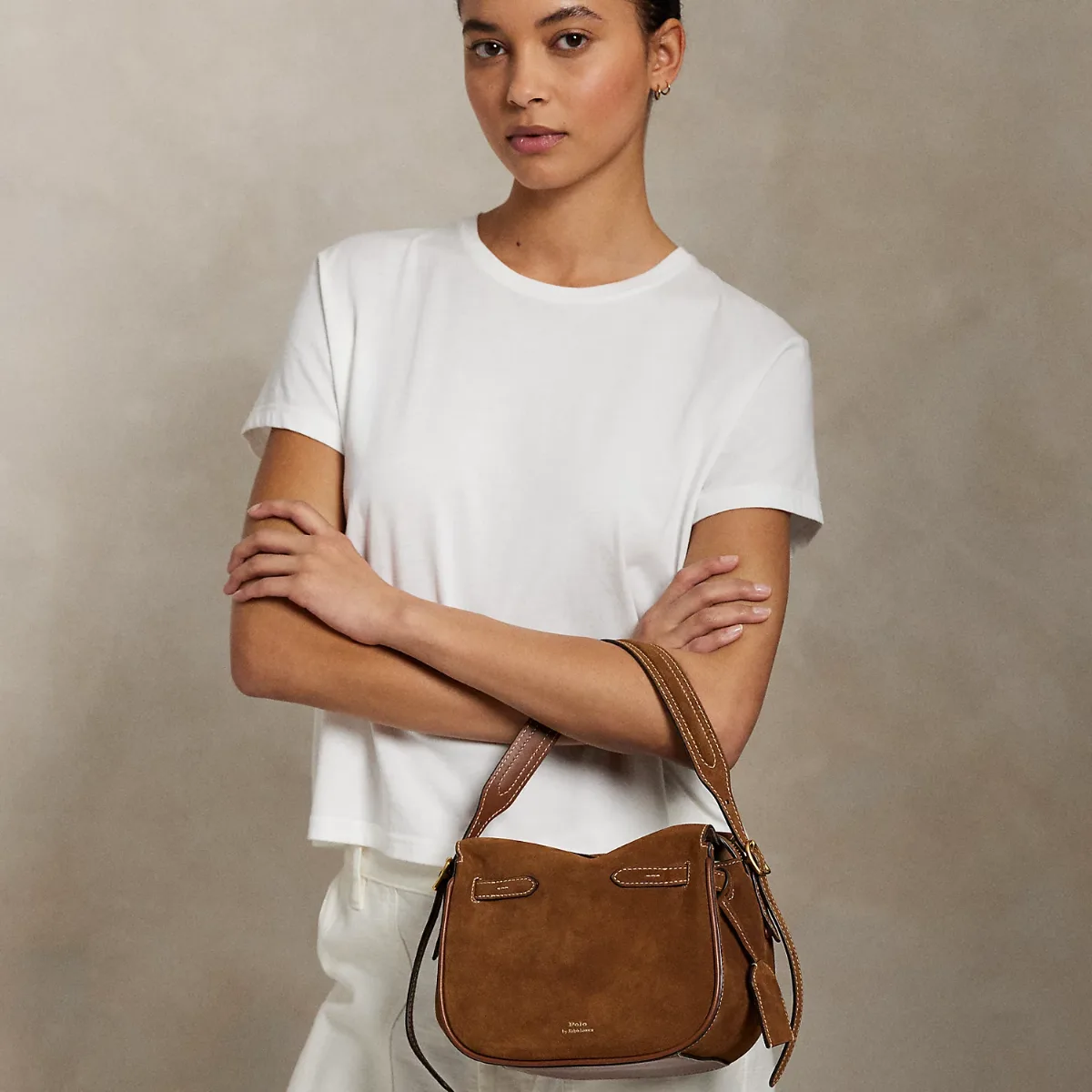Polo ID Suede Mini Satchel by Ralph Lauren
