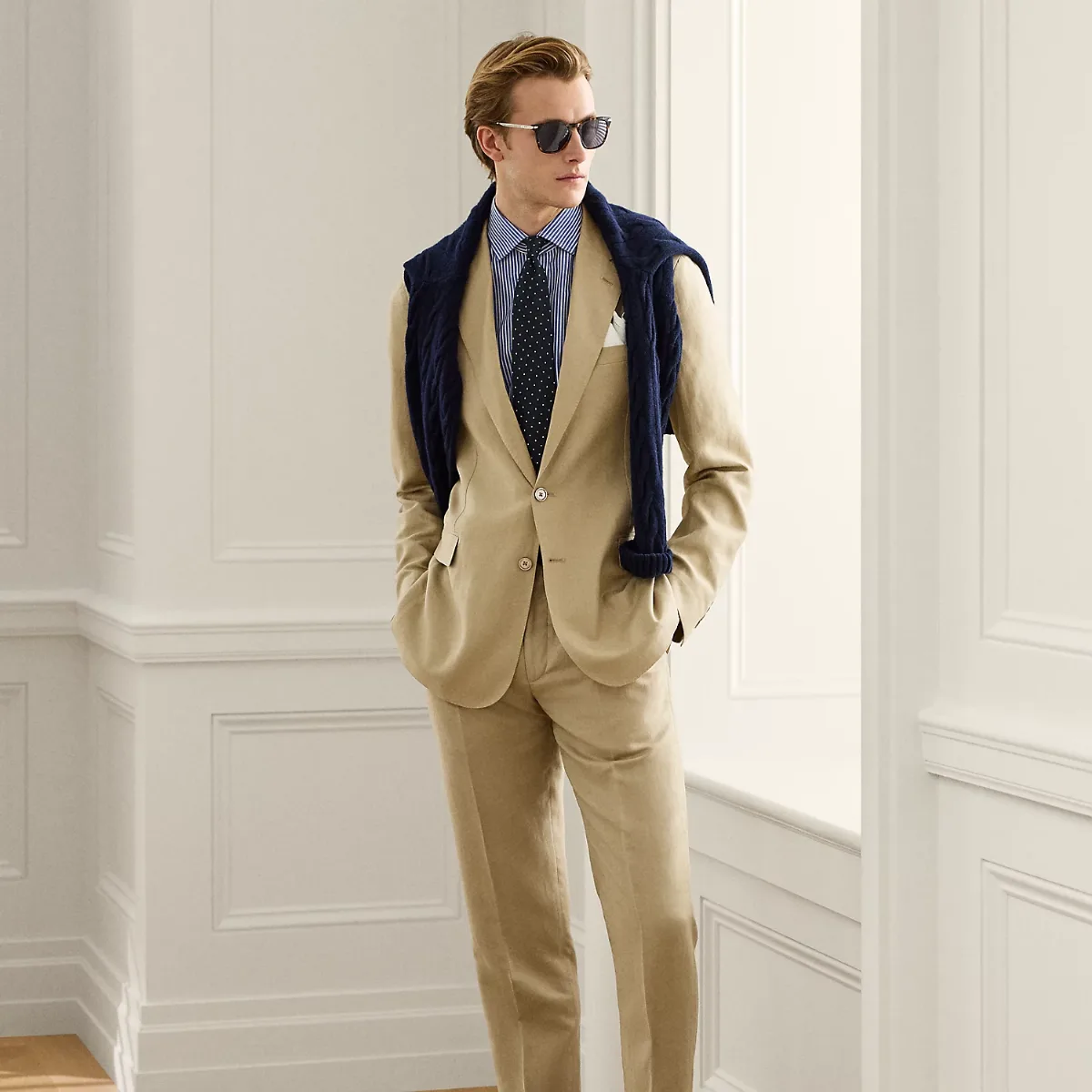 Gregory Hand-Tailored Silk-Linen Trouser