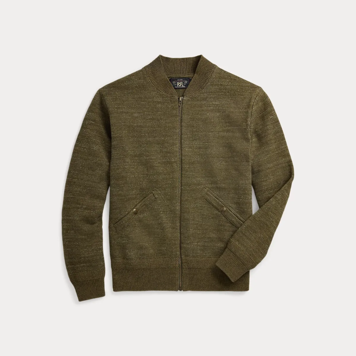 Cotton-Wool Full-Zip Sweater by Ralph Lauren