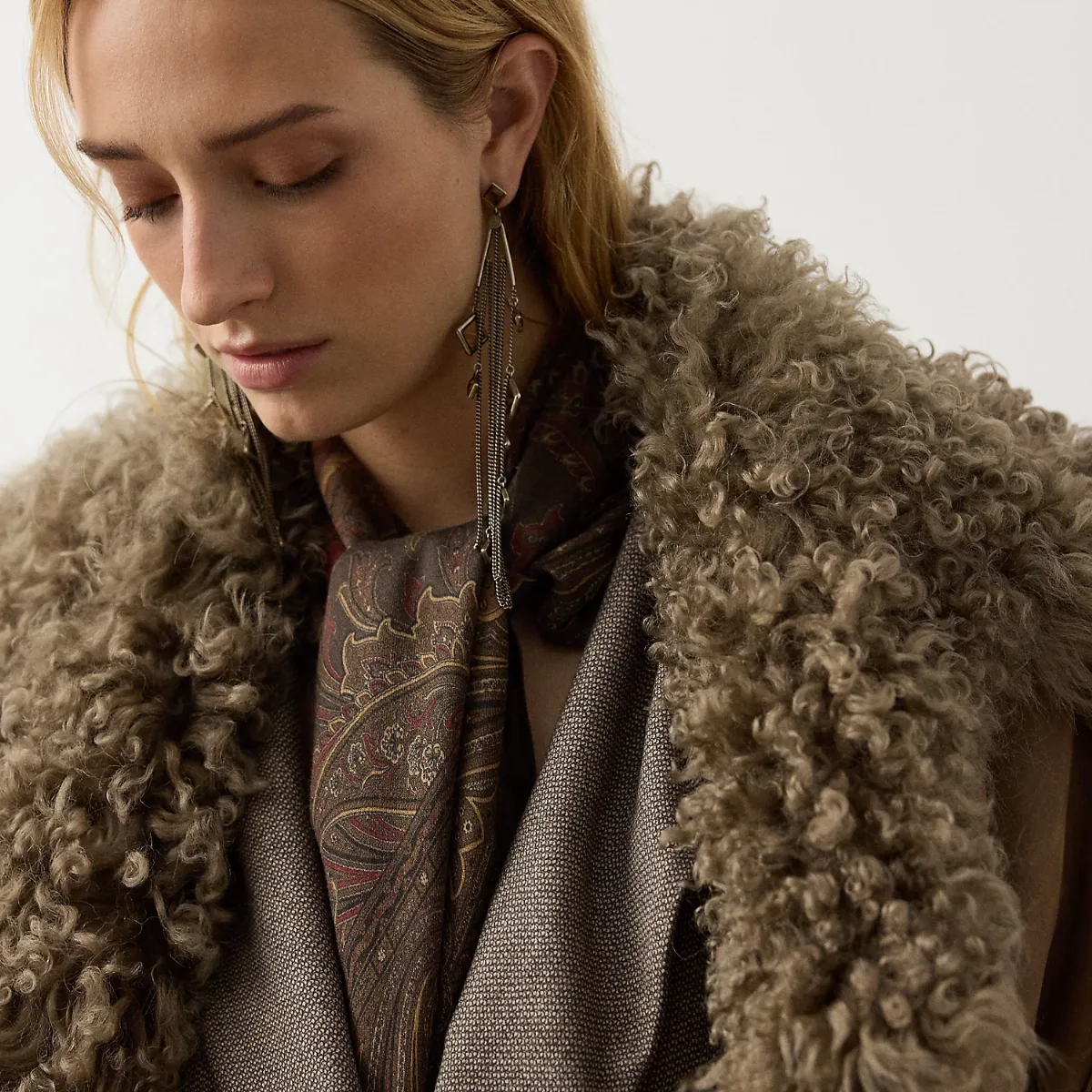 Pheasant Paisley Cashmere Square Scarf by Ralph Lauren