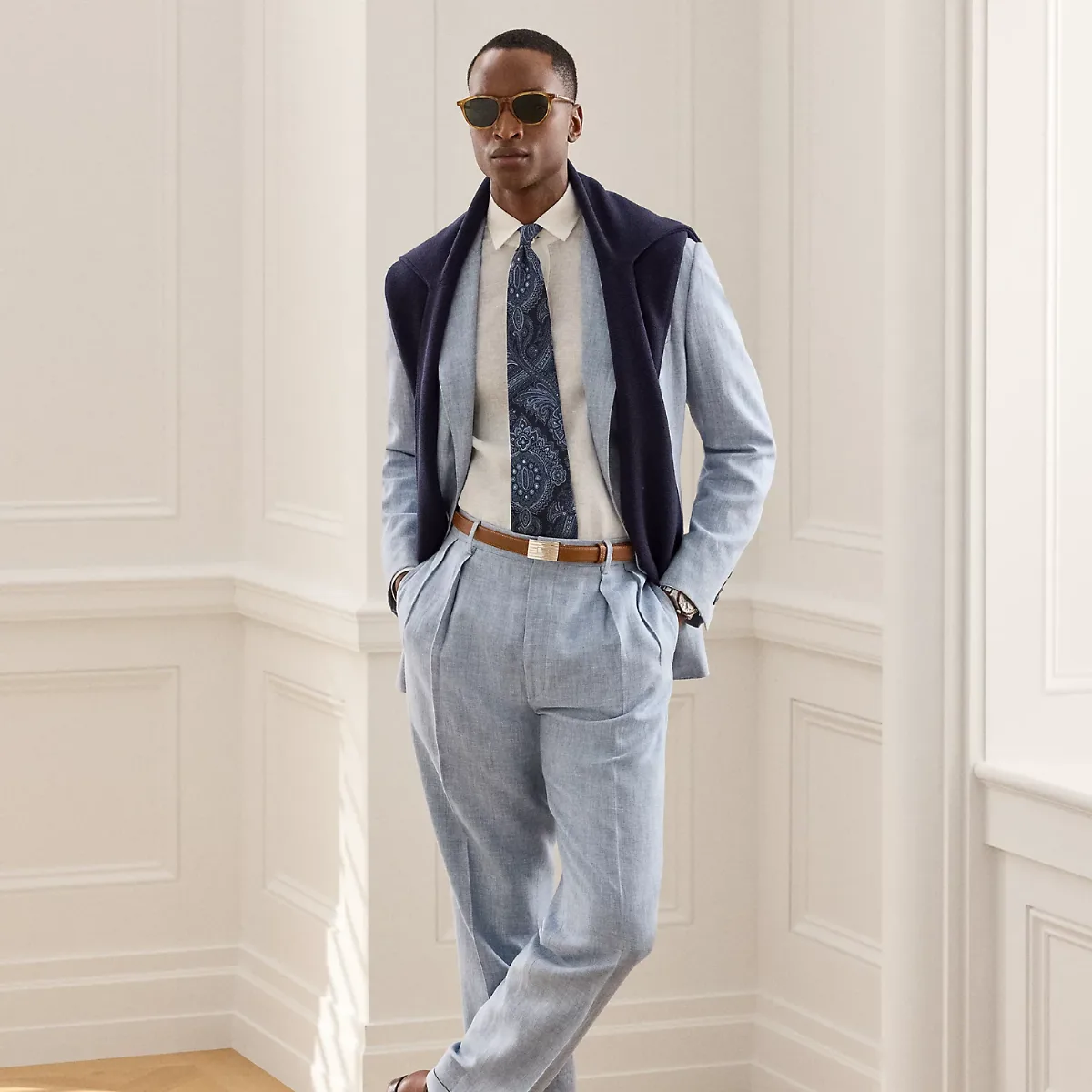 Hand-Tailored Chambray Trouser