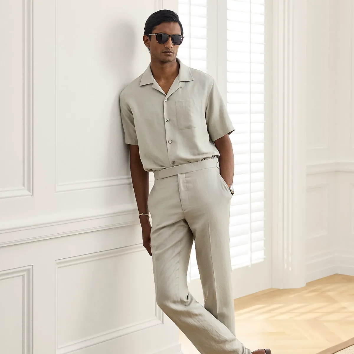 Gregory Hand-Tailored Silk-Linen Trouser