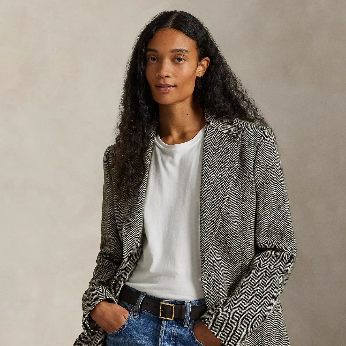 Single-Breasted Herringbone Blazer by Ralph Lauren
