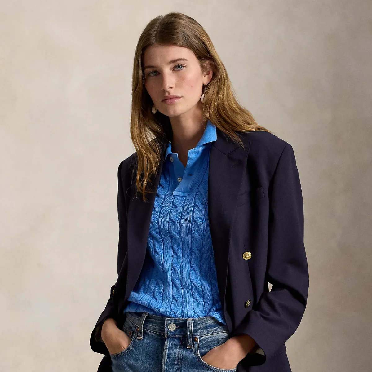 Double-Breasted Wool-Blend Blazer by Ralph Lauren