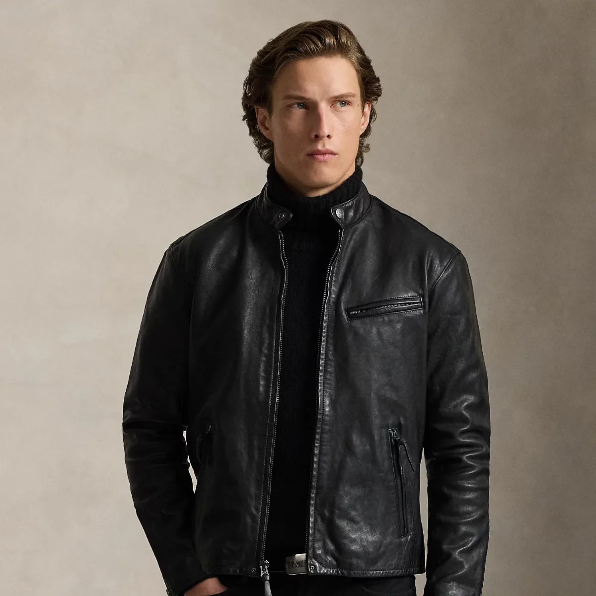 The Brooklands Leather Café Racer Jacket by Ralph Lauren