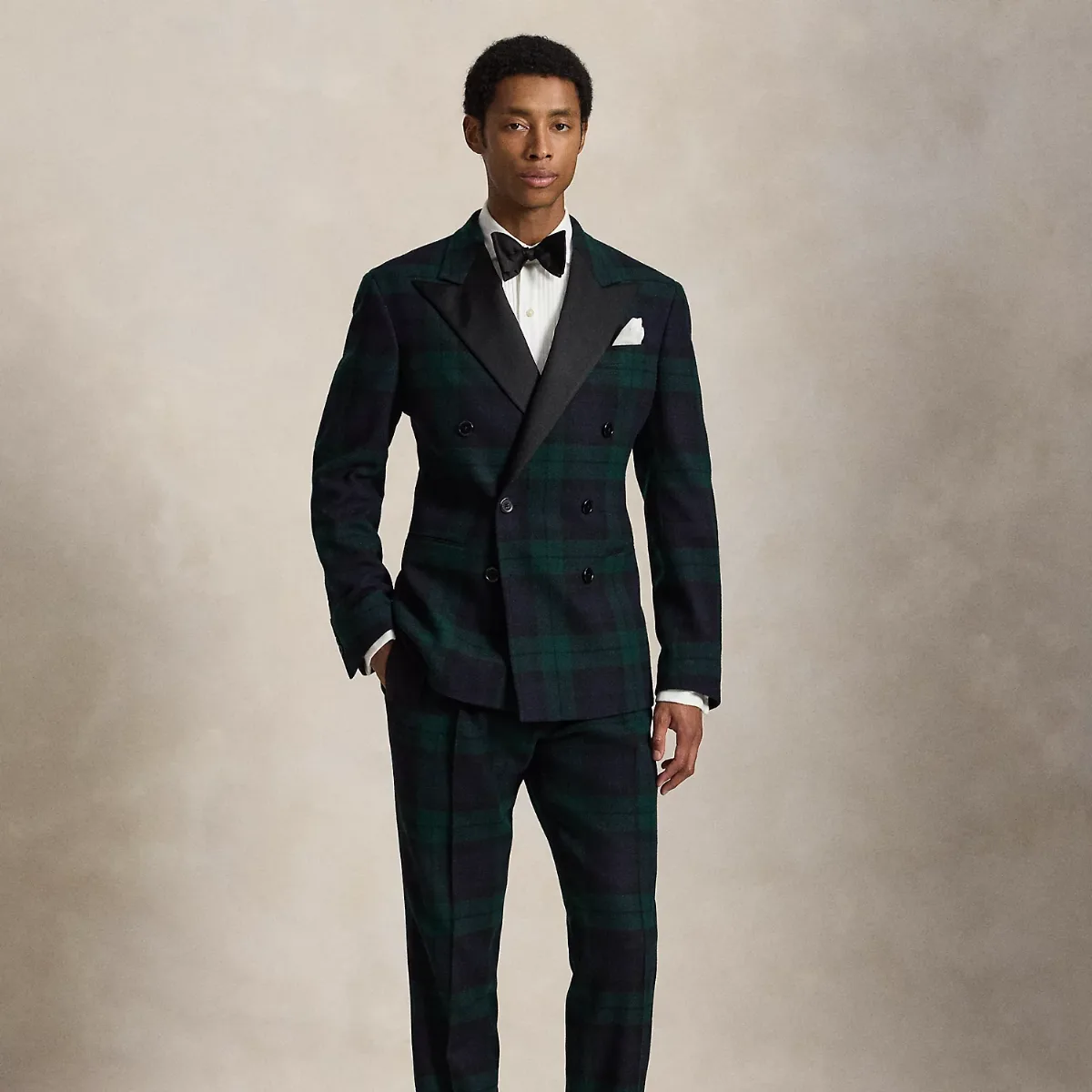 Plaid Tuxedo Trouser by Ralph Lauren