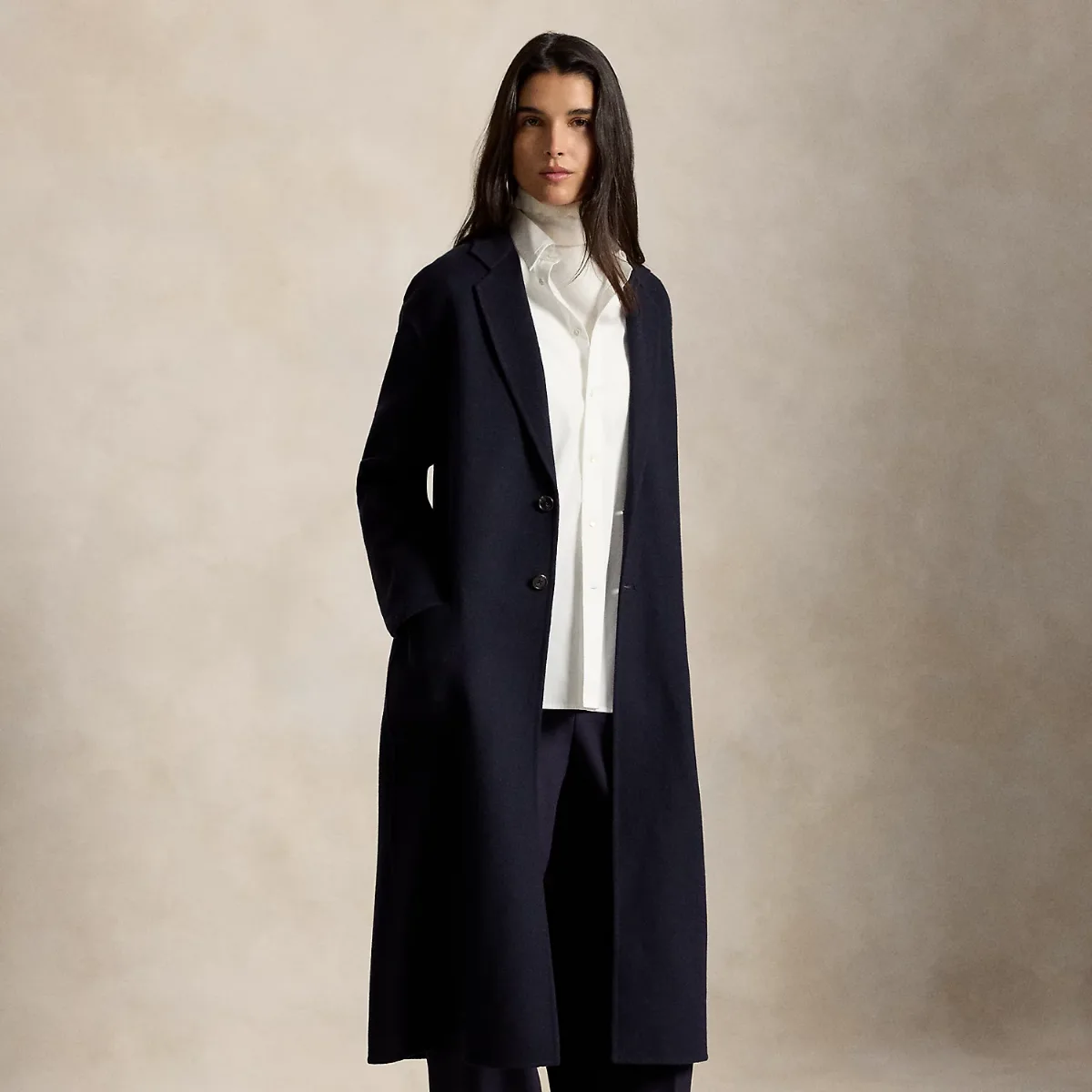 Double-Faced Long Wool Coat by Ralph Lauren