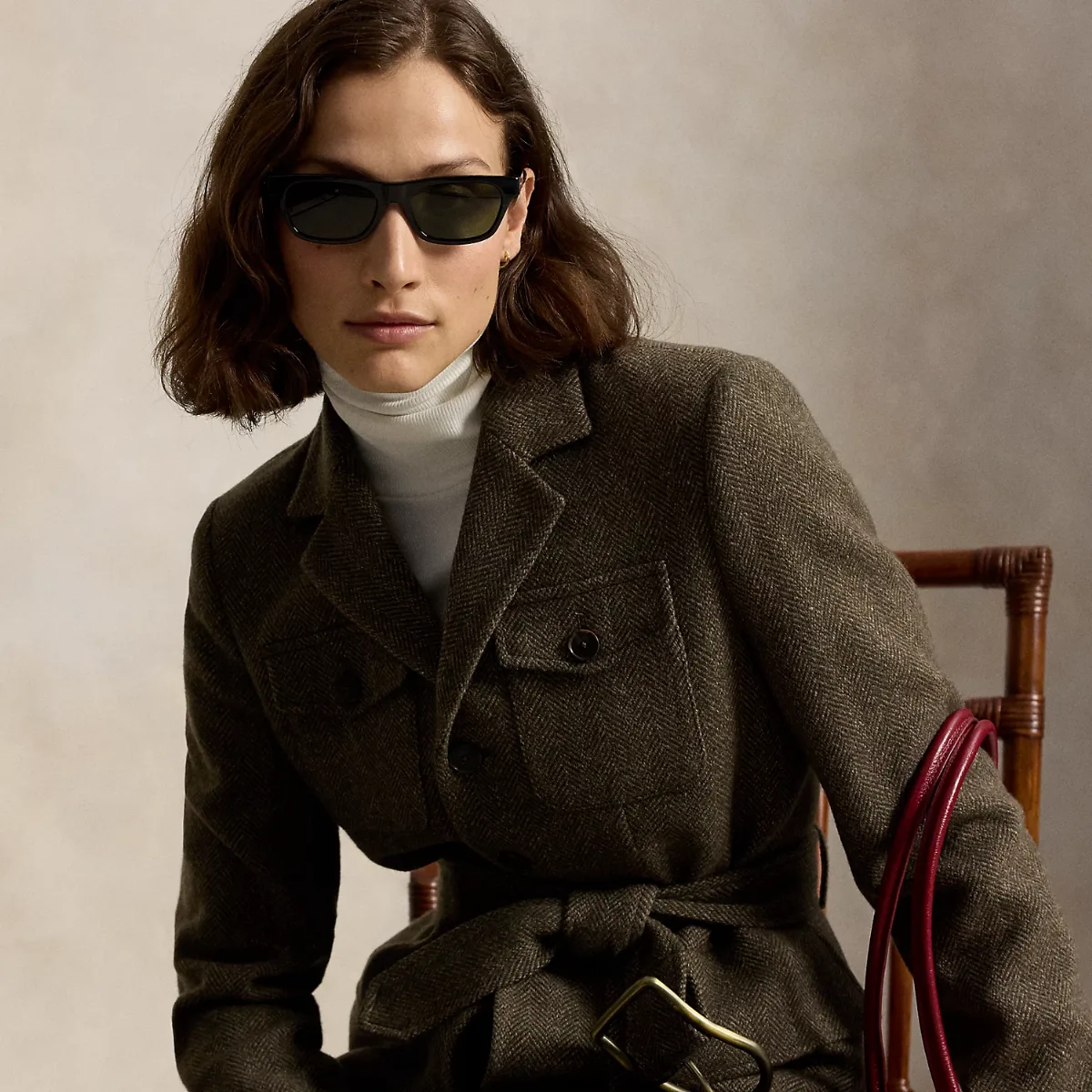 Single-Breasted Tweed Utility Blazer by Ralph Lauren