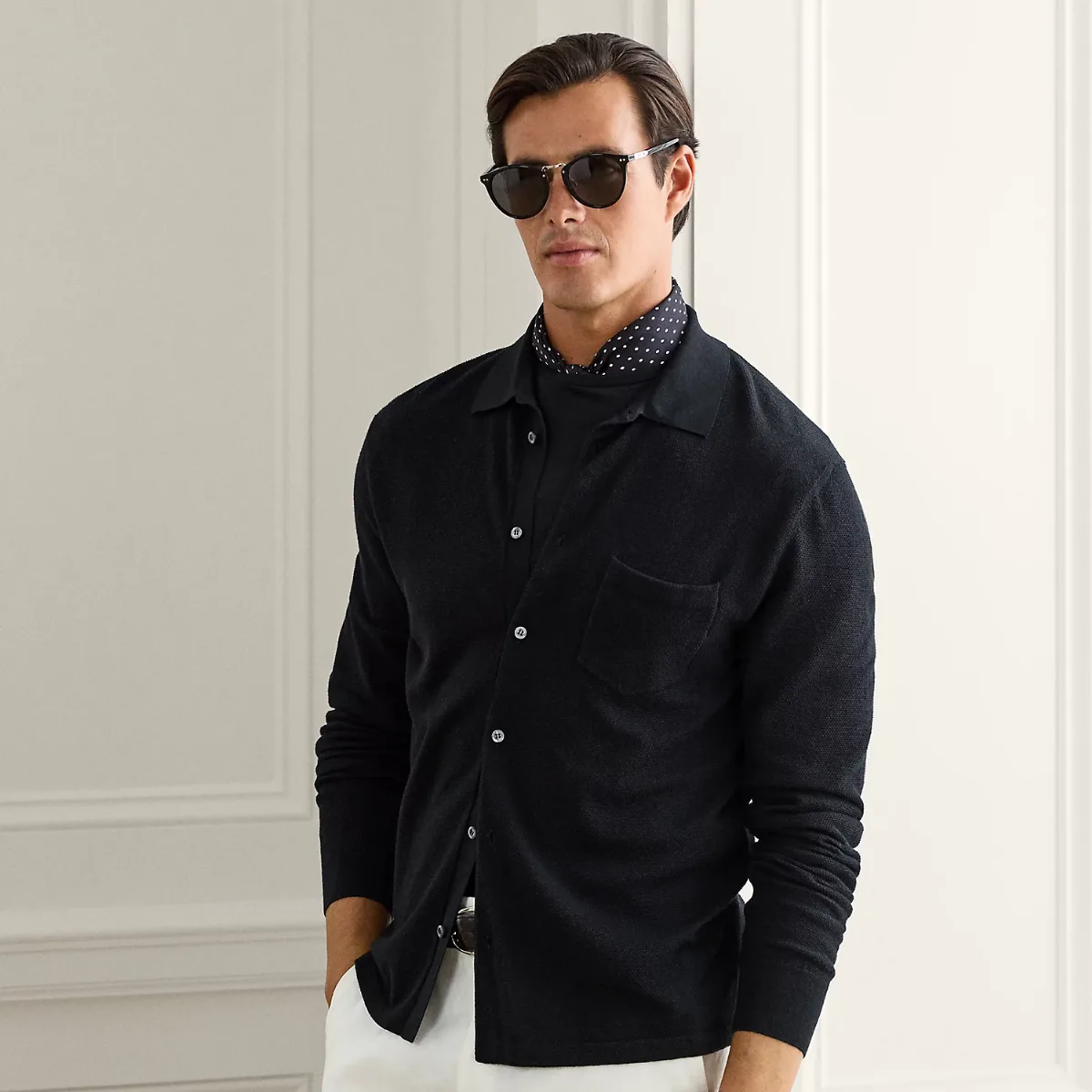 Textured Silk-Cotton Shirt Sweater by Ralph Lauren