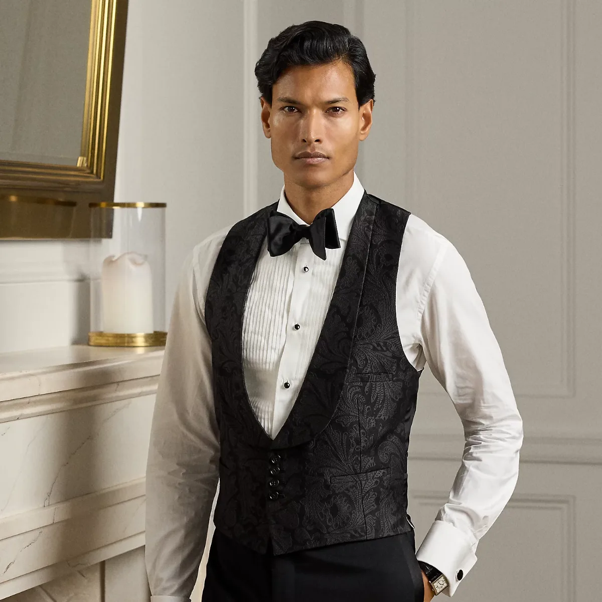Hand-Tailored Paisley Jacquard Vest by Ralph Lauren