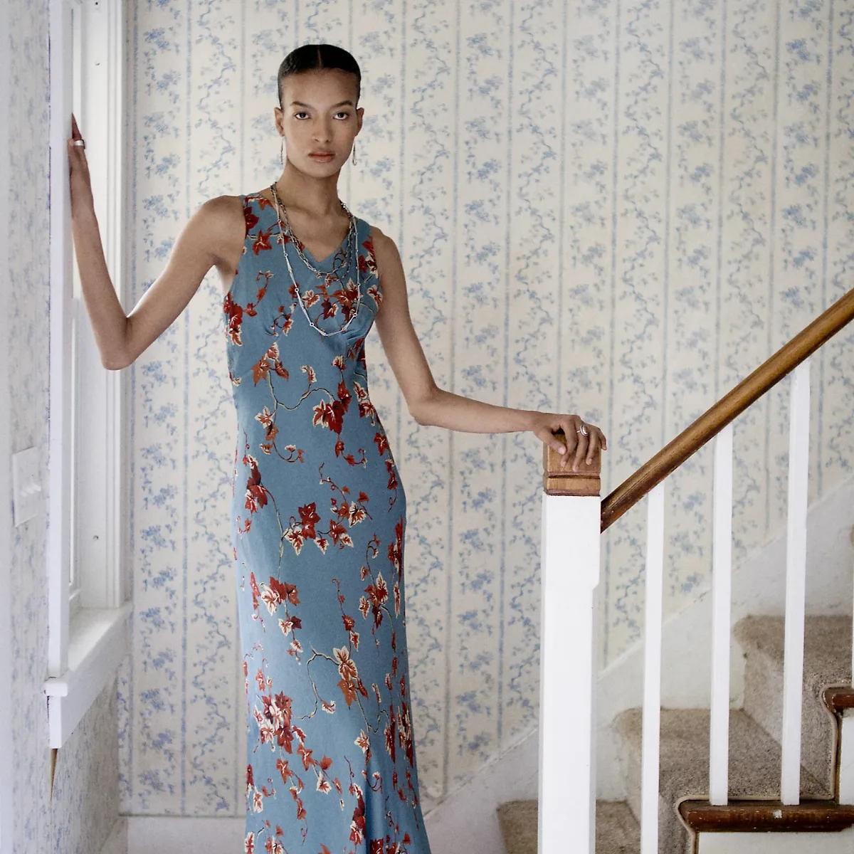 Floral Crinkled Silk Chiffon Dress by Ralph Lauren