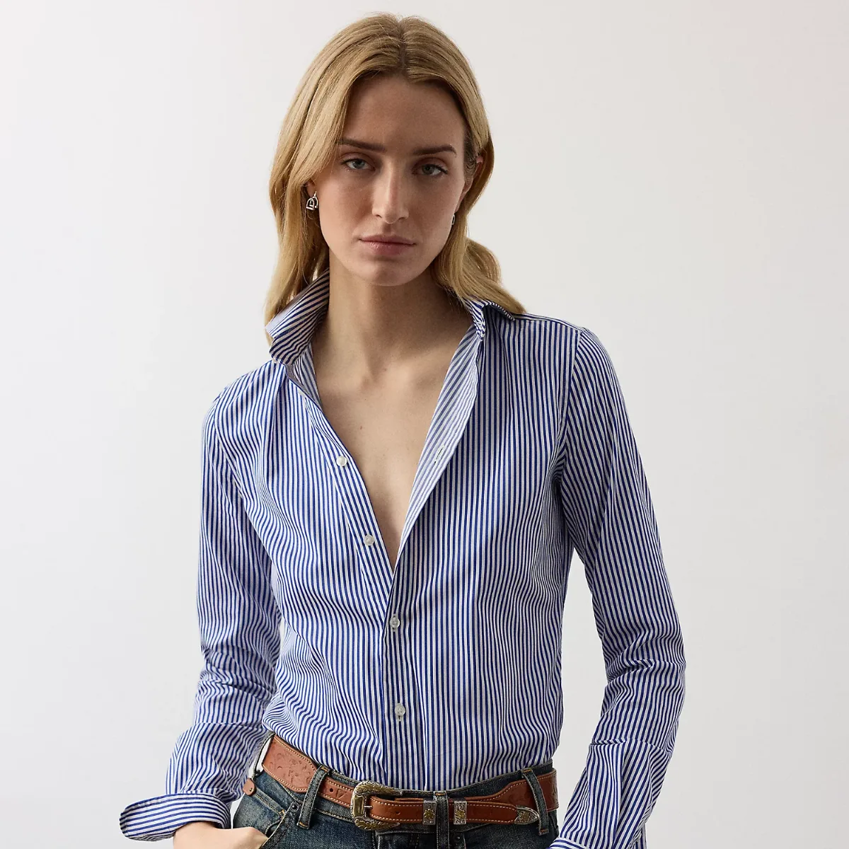 Charmain Slim Fit Striped Shirt by Ralph Lauren