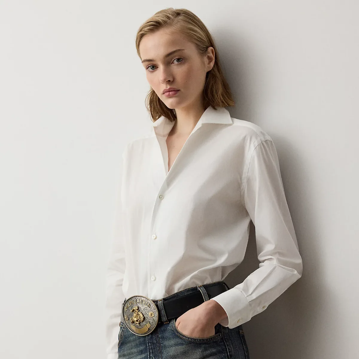 Charmain Slim Fit Stretch Poplin Shirt by Ralph Lauren