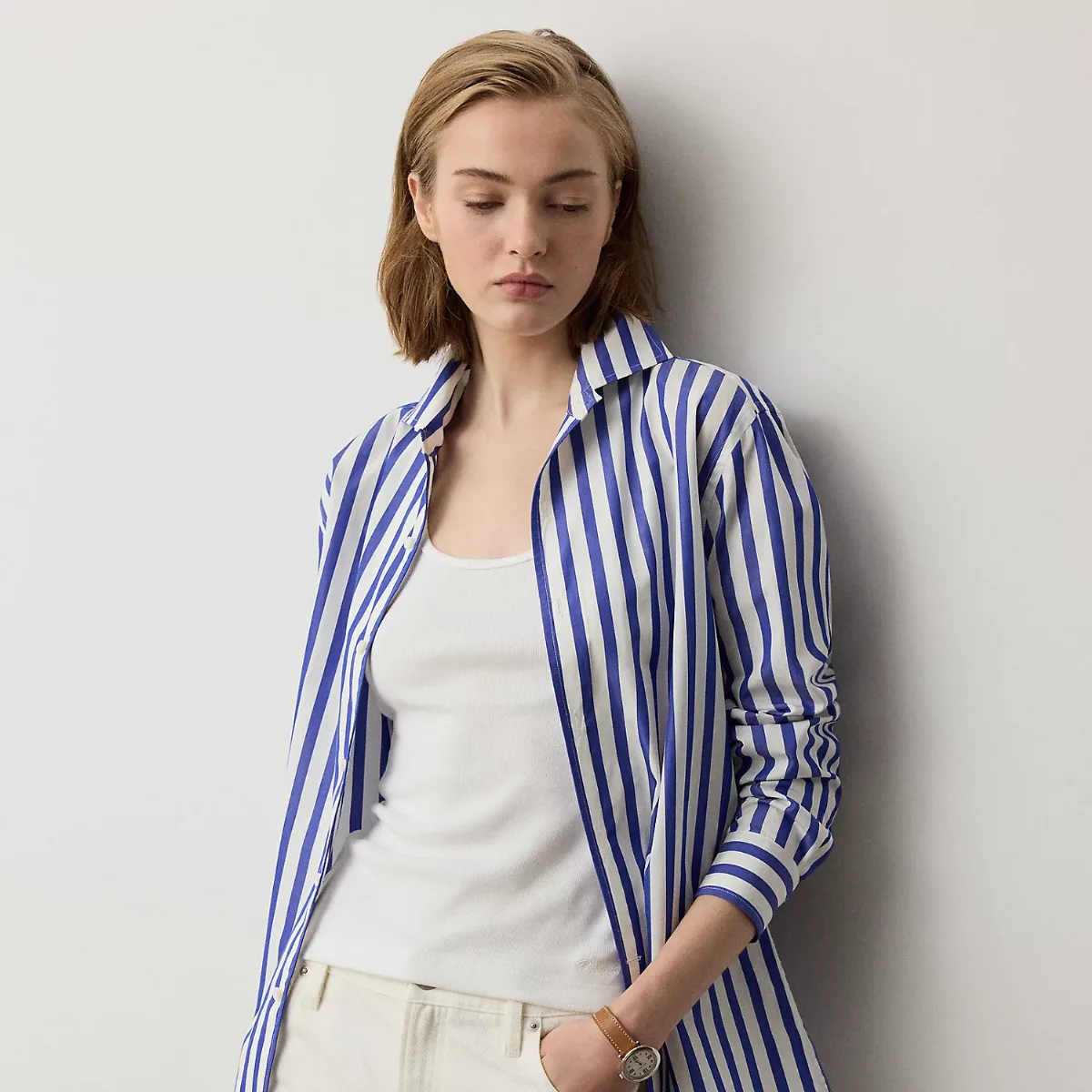 Capri Relaxed Fit Striped Cotton Shirt by Ralph Lauren