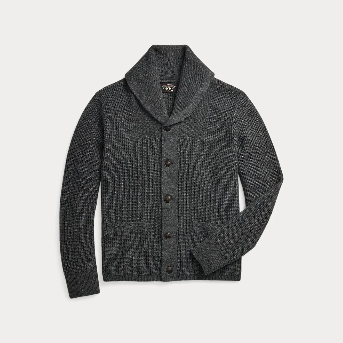 Waffle-Knit Cashmere Shawl Cardigan