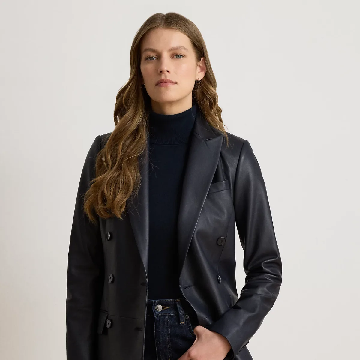 Double-Breasted Lambskin Blazer by Ralph Lauren