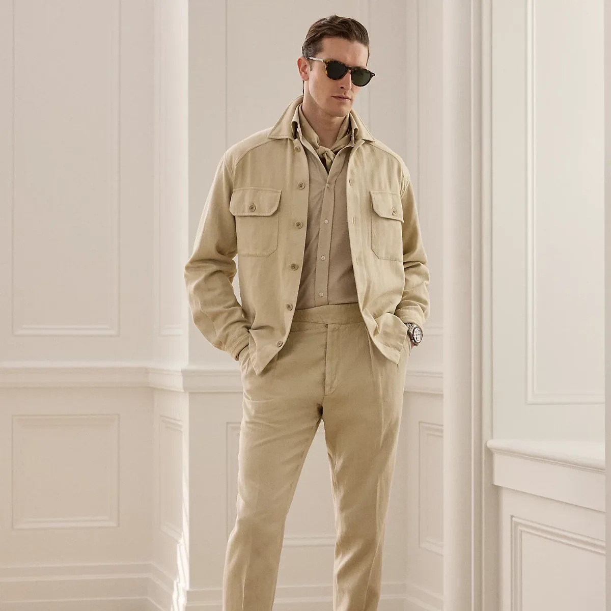 Hand-Tailored Cotton-Linen Trouser