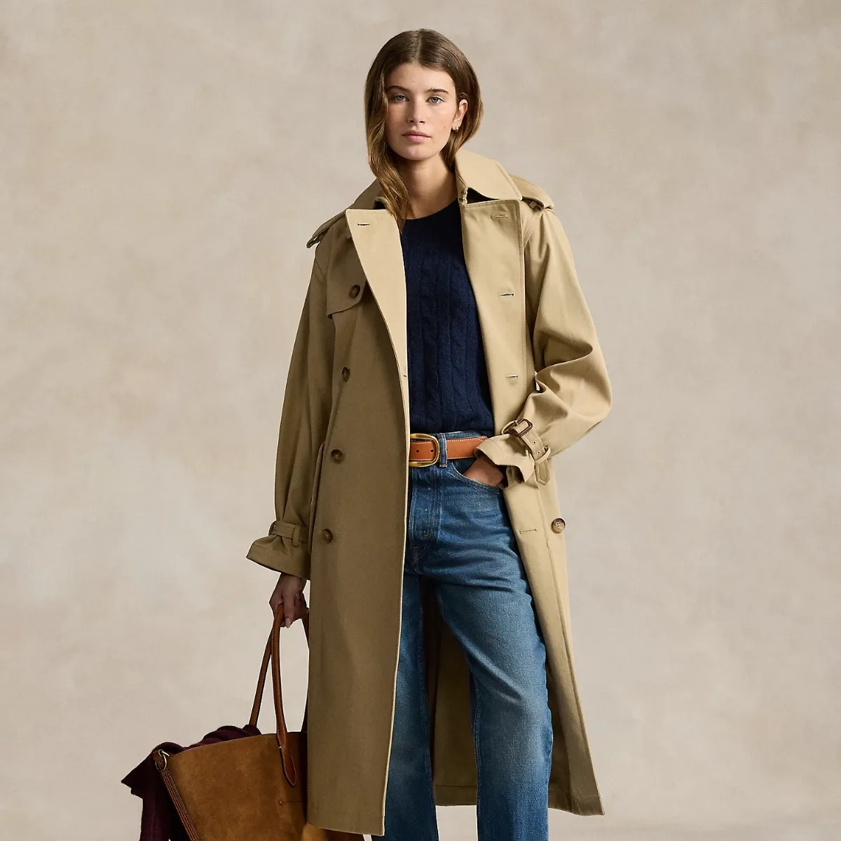 Double-Breasted Twill Trench Coat by Ralph Lauren