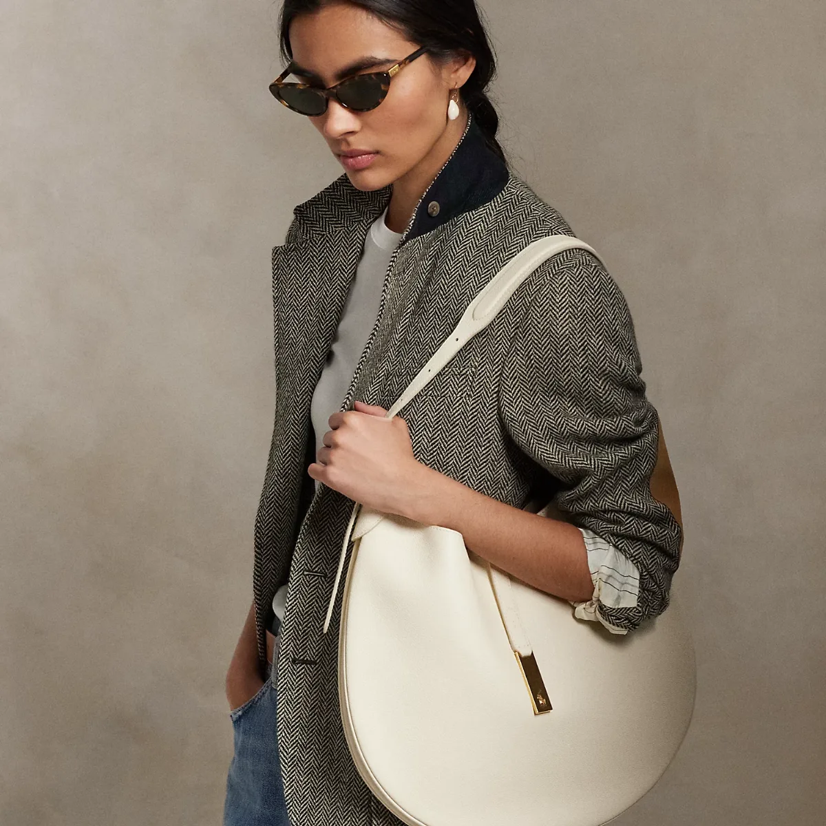 Polo ID Leather Large Shoulder Bag
