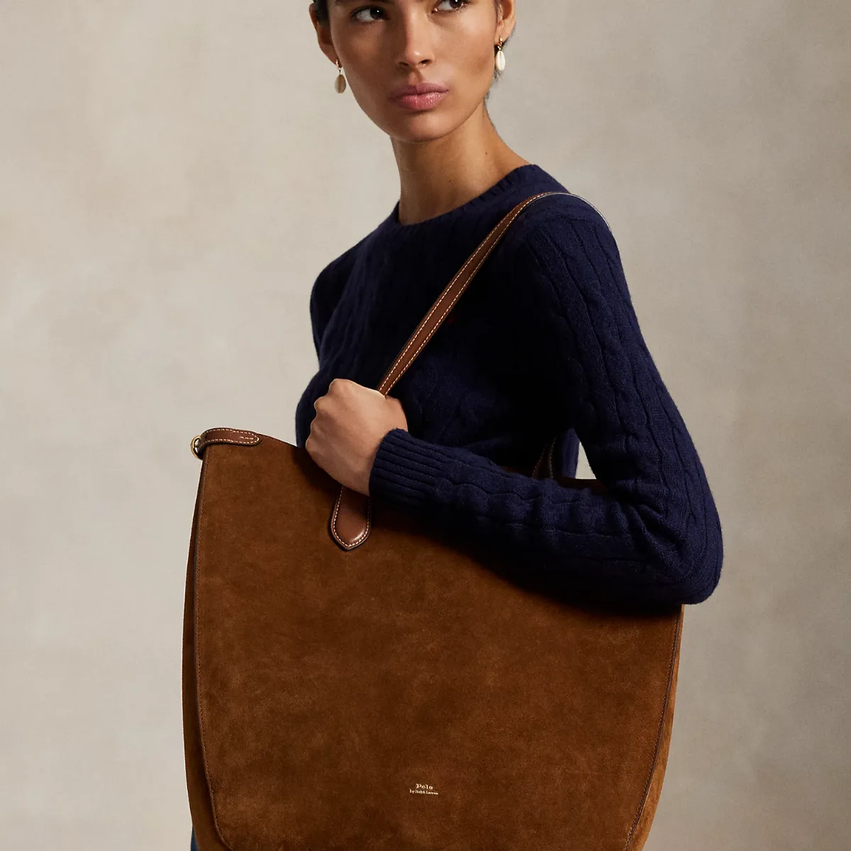 Bellport Suede North-South Tote by Ralph Lauren