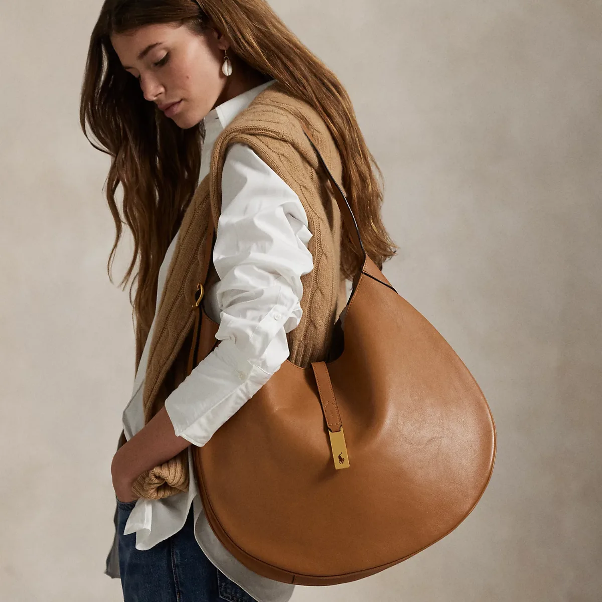 Polo ID Calfskin Large Shoulder Bag