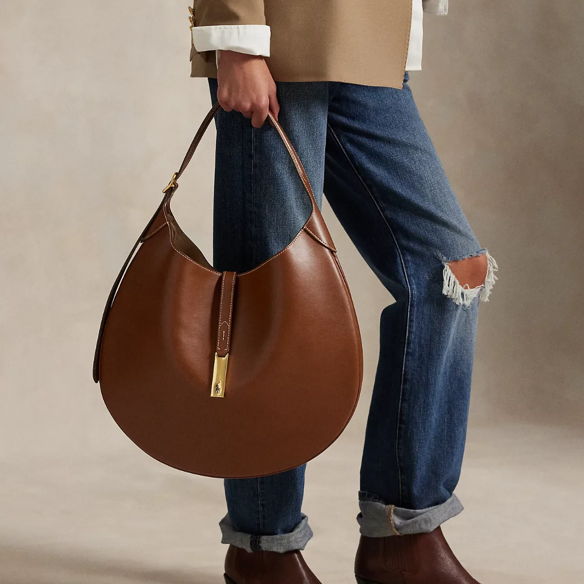 Polo ID Calfskin Large Shoulder Bag