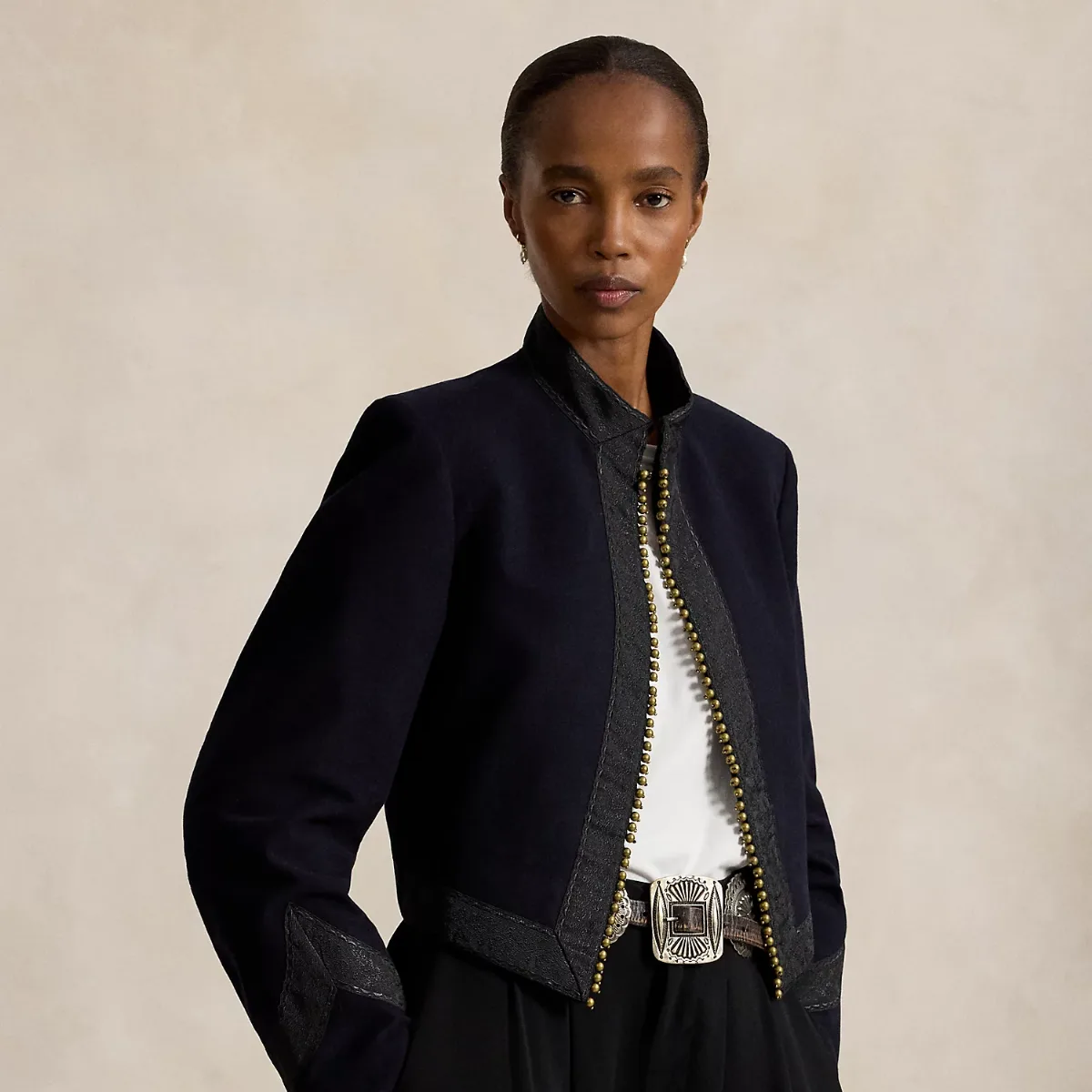 Embellished Cotton Cropped Jacket by Ralph Lauren