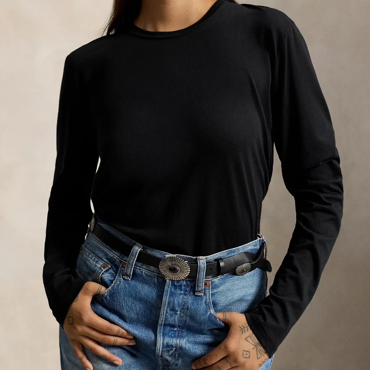 Leather Concho Belt by Ralph Lauren