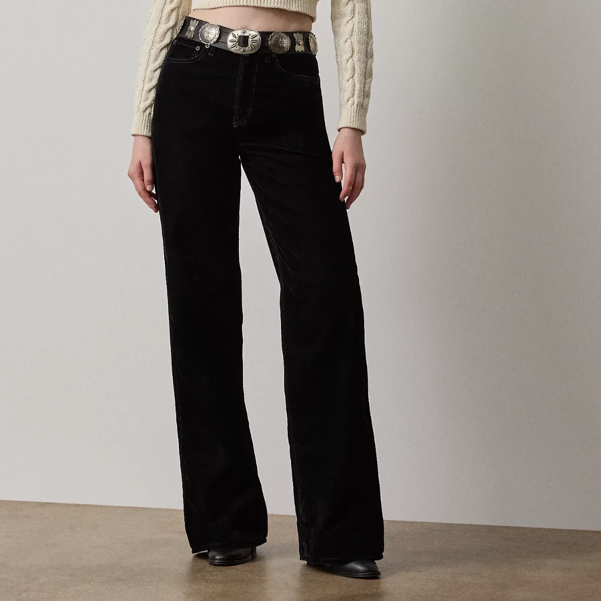 Mae Flocked Wide-Leg Jean by Ralph Lauren
