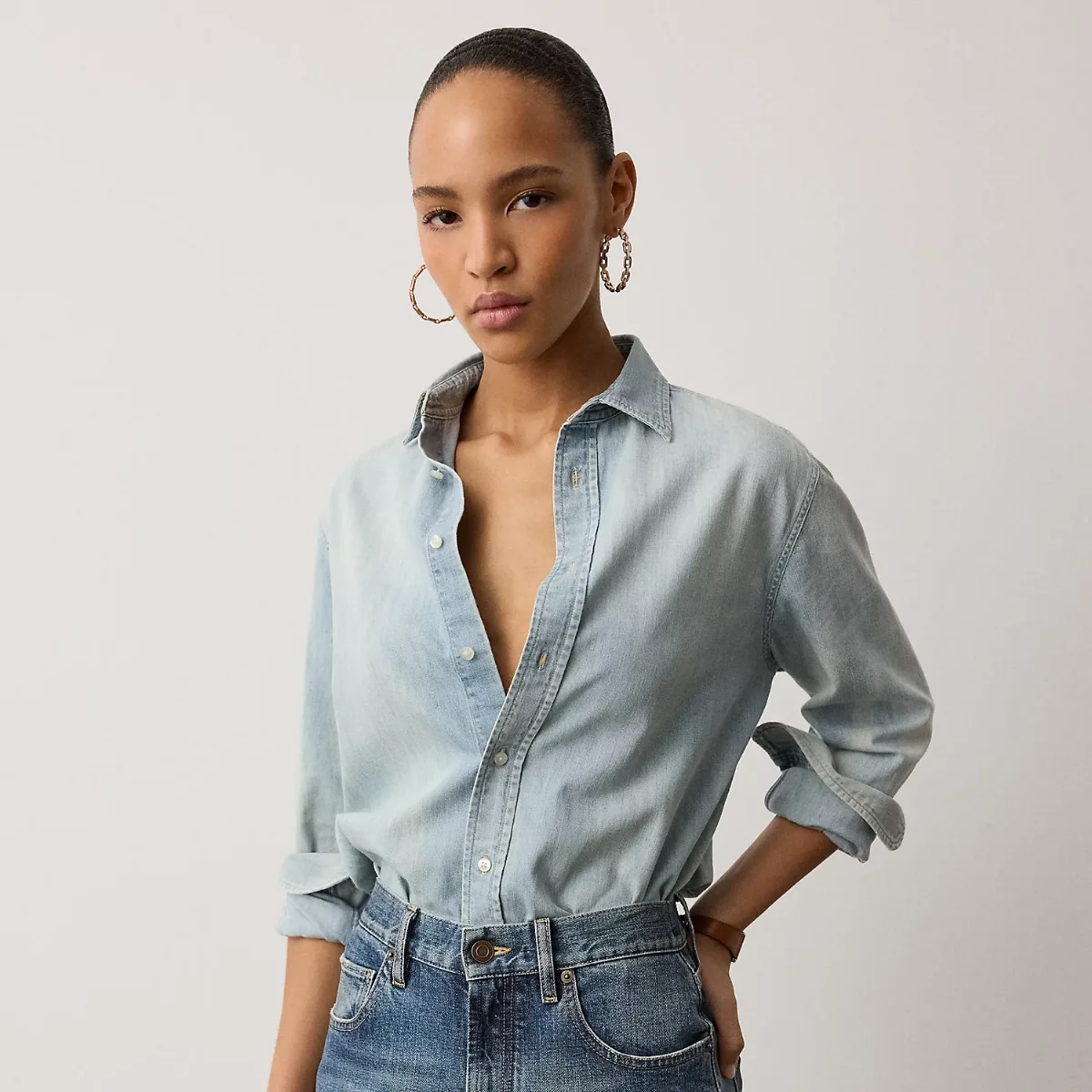 Adrien Relaxed Fit Cotton Denim Shirt by Ralph Lauren