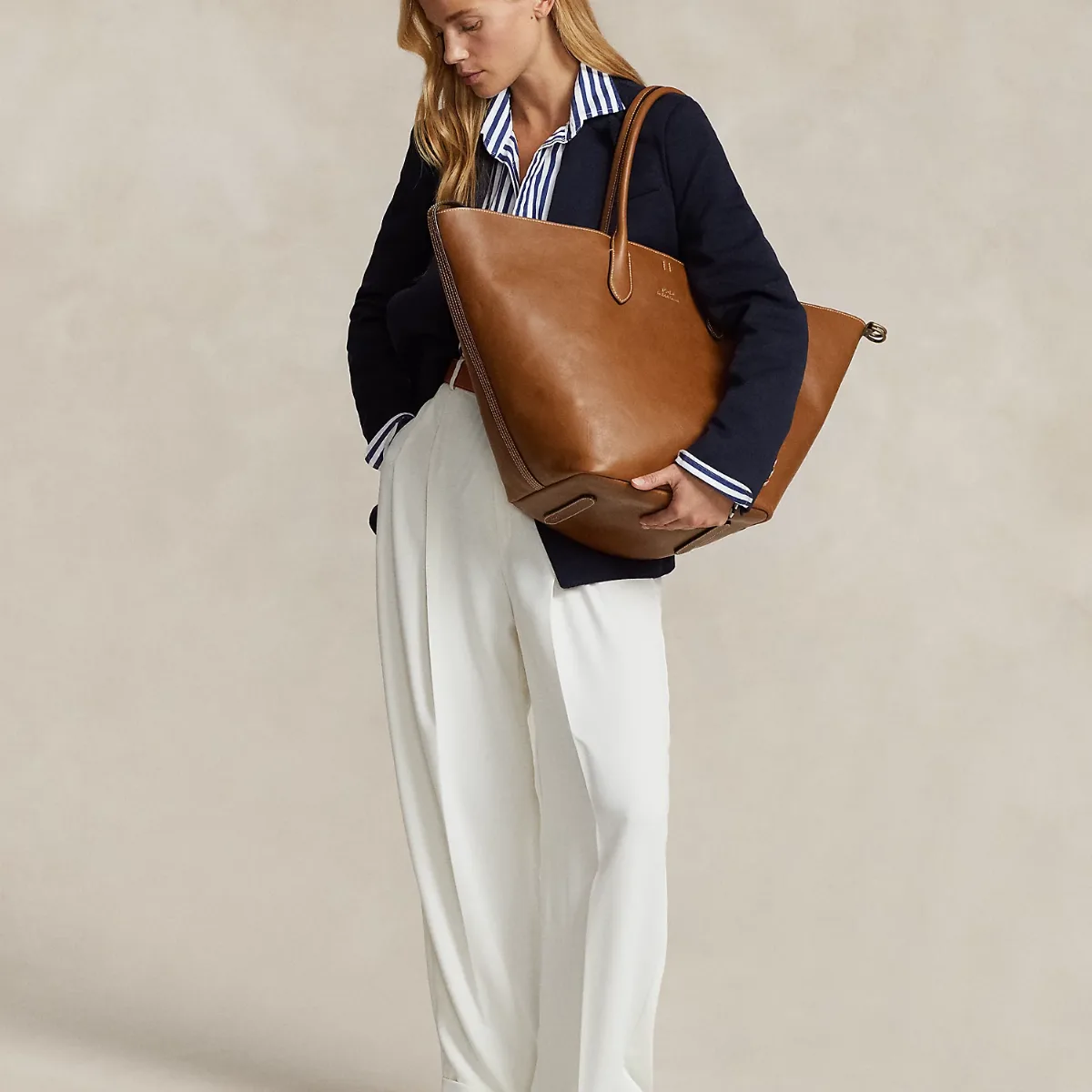 Bellport Leather Large Tote by Ralph Lauren