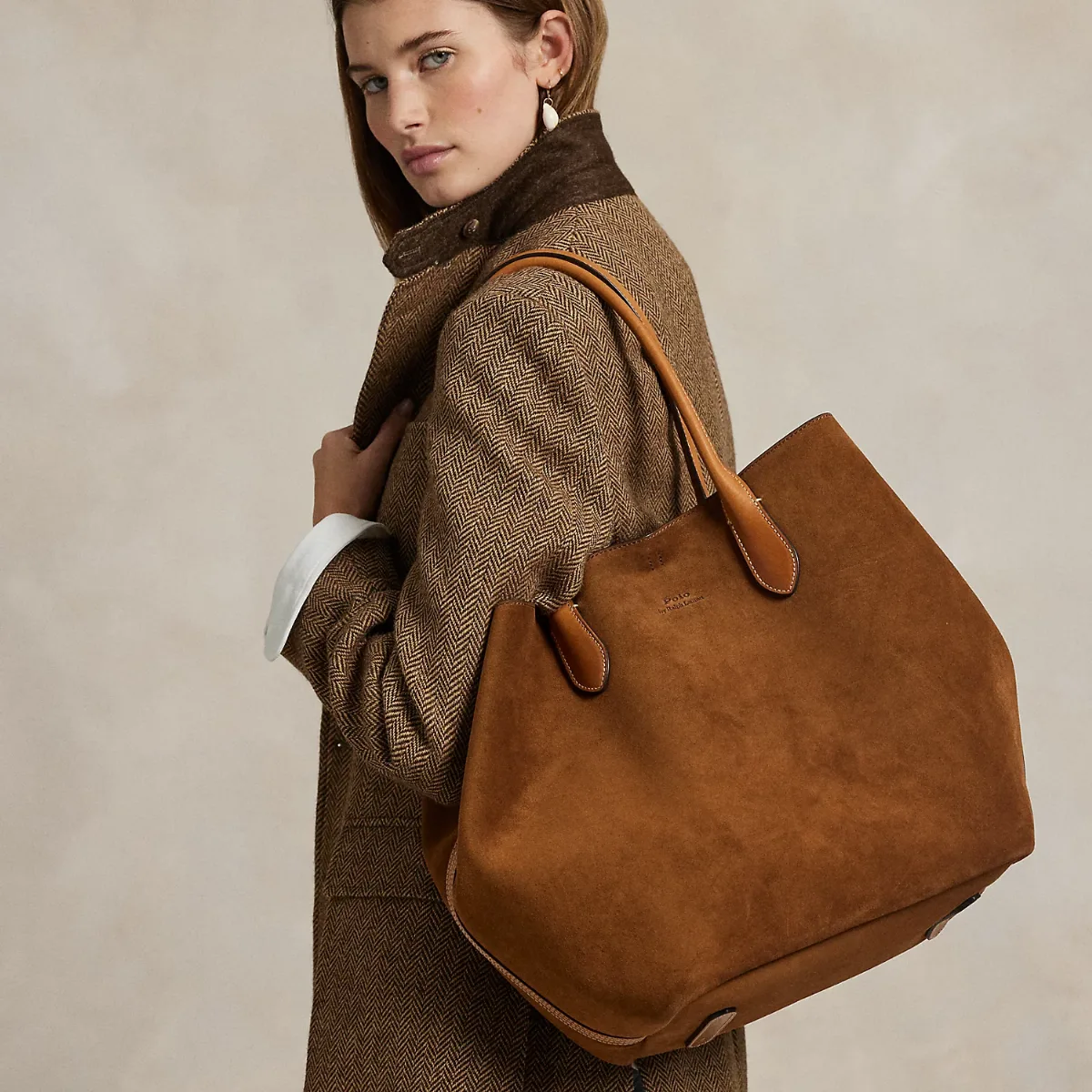 Bellport Suede-Leather Large Tote by Ralph Lauren