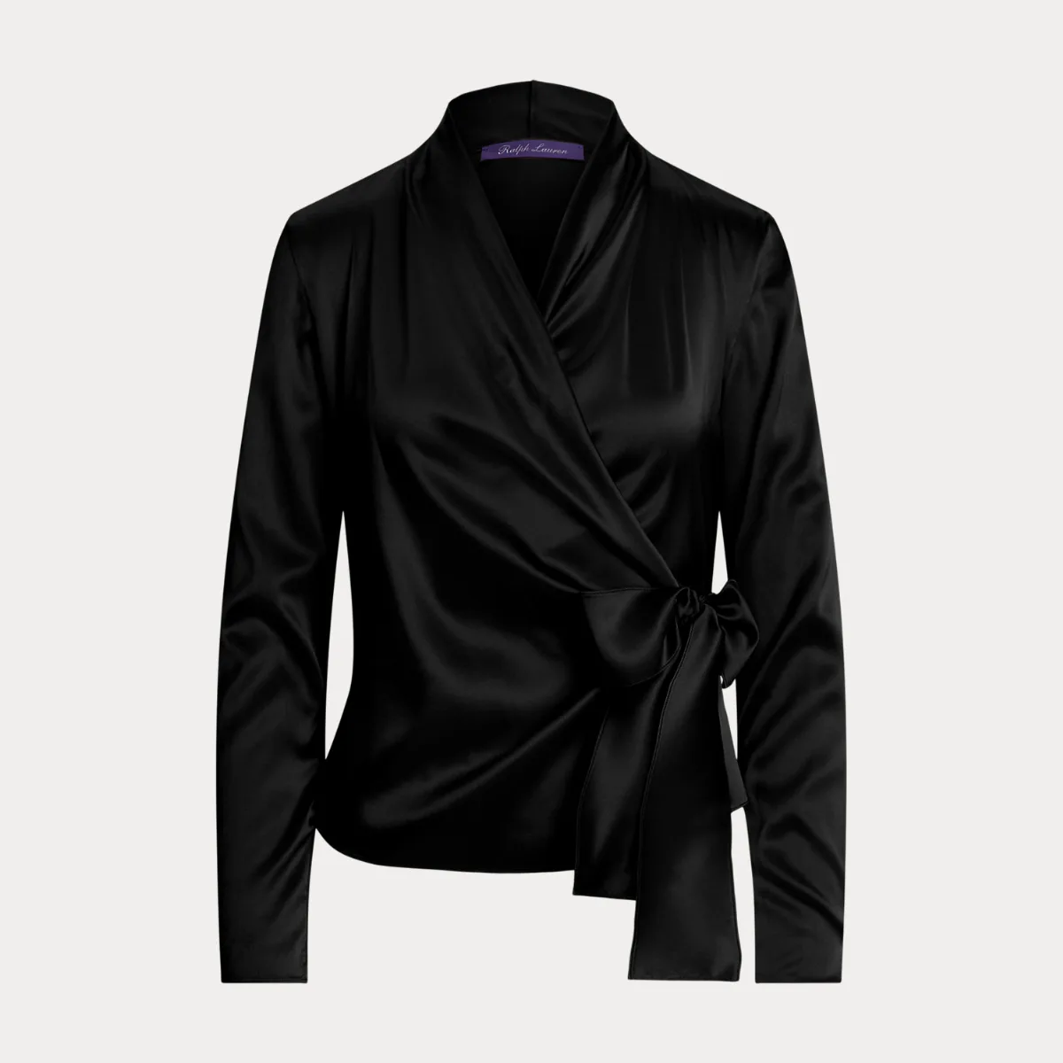 Shea Stretch Silk Charmeuse Wrap Blouse by Ralph Lauren