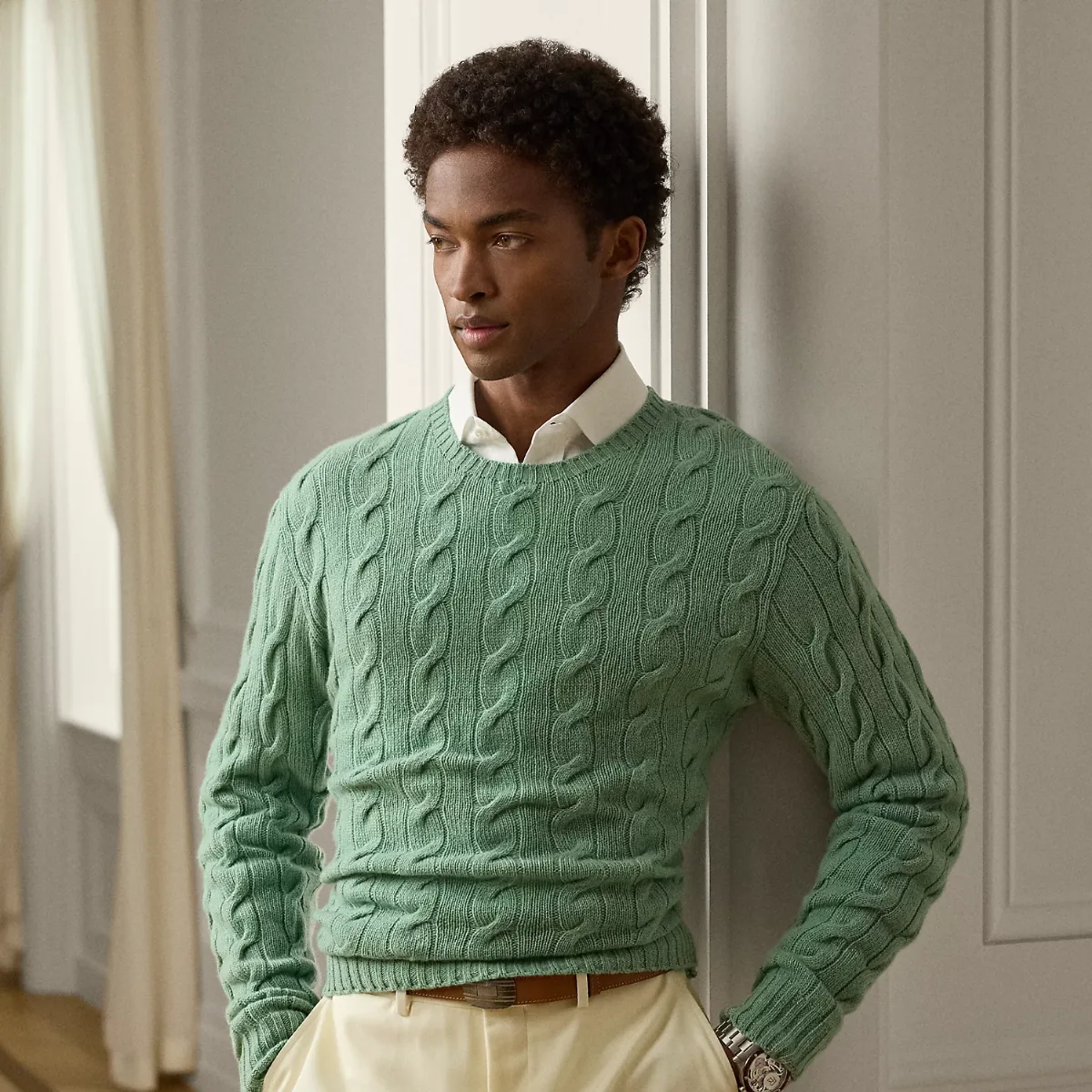 Cable-Knit Cashmere Sweater by Ralph Lauren