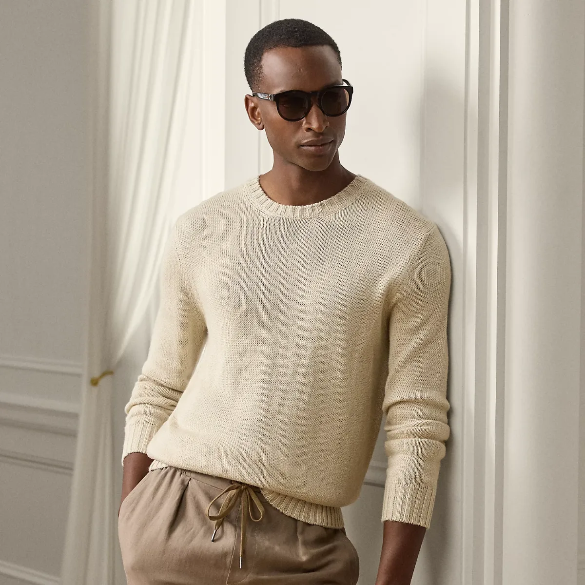 Silk-Linen Crewneck Sweater by Ralph Lauren