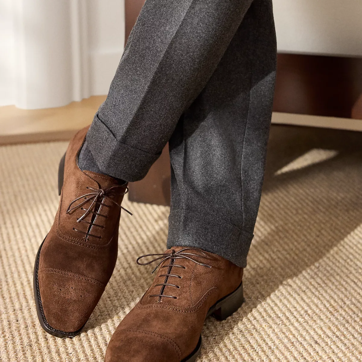 Denver Calf-Suede Cap-Toe Shoe by Ralph Lauren