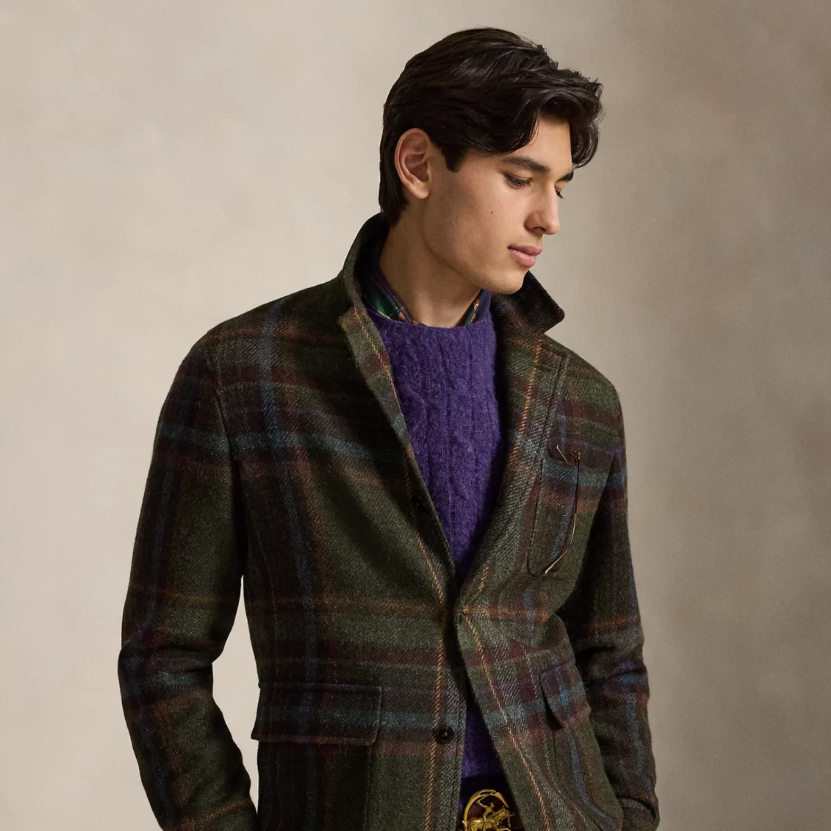 Tailored Fit Plaid Tweed Sport Coat by Ralph Lauren