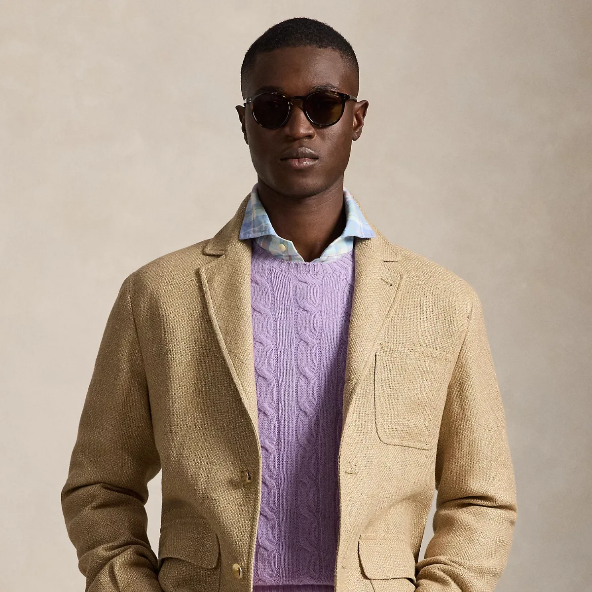 Tailored Fit Linen Hopsack Jacket by Ralph Lauren